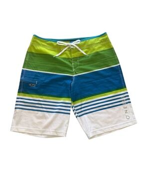 O'Neill Green & Royal Blue Swim Board Short Men's 34 L